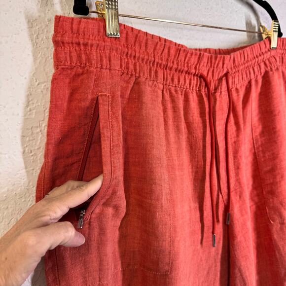 ATHLETA Jogger 16 Retreat Linen Elastic Waist w/Drawstring Coral TerraCotta - Picture 7 of 15